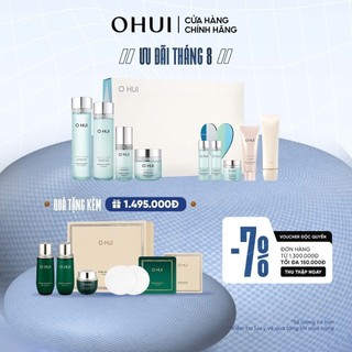 Bộ cấp nước dưỡng ẩm da sáng toàn diên 9 món OHUI Miracle Aqua Set 424ml