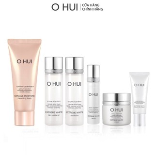 Bộ dưỡng trắng da sáng rạng rỡ OHUI Extreme White 90ml và Sữa rửa mặt dưỡng ẩm OHUI Miracle Moisture 80ml