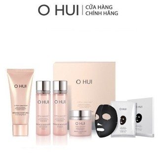 Bộ dưỡng ẩm chống lão hóa 4 món OHUI Miracle Moisture và Mặt nạ dưỡng trắng OHUI Extreme White