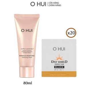 [HB Gift]Sữa rửa mặt dưỡng ẩm Miracle Moisture 80ml & 20 gói Kem chống nắng Day Shield Perfect Sun Black OHUI