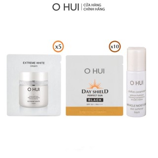 Combo Kem dưỡng trắng, Nước cân bằng dưỡng ẩm cho da khô và Kem chống nắng OHUI