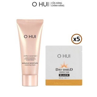 [HB Gift] Combo Sữa rửa mặt dưỡng ẩm OHUI 80ml & 5 gói Kem chống nắng Day Shield Perfect Sun Black SPF50+ PA++++