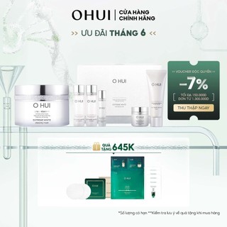 Combo 6 bước dưỡng trắng ban đêm OHUI Extreme White Sleeping