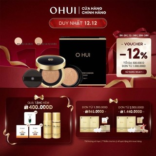 Phấn nước che khuyết điểm kiềm dầu OHUI Ultimate Cover Cushion Matt Finish SPF50+ PA+++ 15g Tặng thêm lõi refill 15g