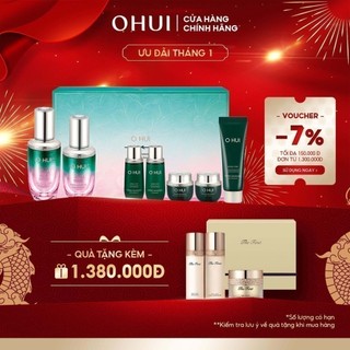 Bộ củng cố cốt lõi chống lão hóa toàn diện OHUI Prime Advancer Ampoule Serum Pink Edition set