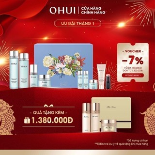 Bộ cấp nước dưỡng ẩm da sáng trong OHUI Miracle Aqua Set