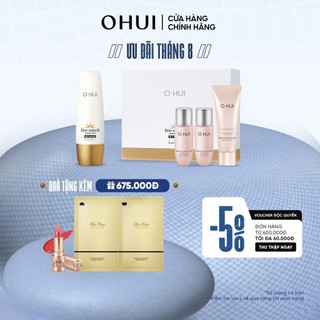 Bộ kem chống nắng dưỡng trắng 4 món OHUI Day Shield Perfect Sun Black SPF50+ PA++++ 50ml