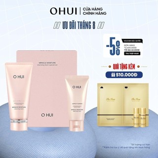 Bộ sữa rửa mặt dưỡng ẩm OHUI Miracle Moisture Cleansing Foam 200ml + 100ml
