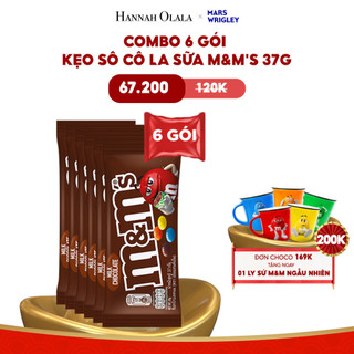 Combo 6 gói kẹo sô cô la sữa m&m's 37g