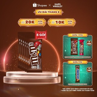 Combo 6 gói kẹo sô cô la sữa m&m's 37g