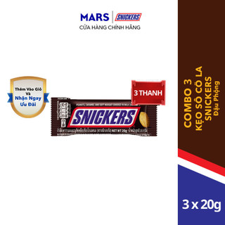 Combo 3 kẹo sô cô la snickers thanh 20g