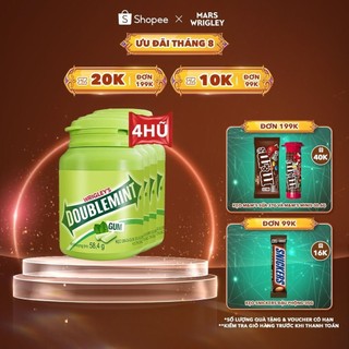 Combo 4 hũ kẹo Sing-gum Doublemint hương bạc hà hũ 40 viên