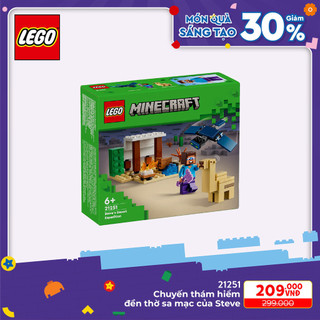 Lego minecraft 21251 đồ chơi lắp ráp chuyến thám hiểm đền thờ sa mạc của steve