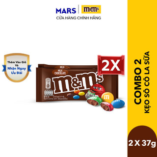 Combo 2 kẹo sô cô la sữa m&m's gói 37g