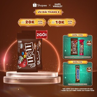 Combo 2 gói kẹo sô cô la sữa m&m's gói 180g