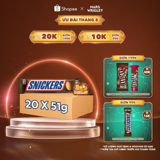 Combo 20 thanh kẹo Sô Cô la Snickers thanh 51g