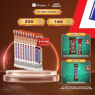 Combo 9 Kẹo Sô Cô La Snickers Hạnh nhân Giảm đường thanh 40g