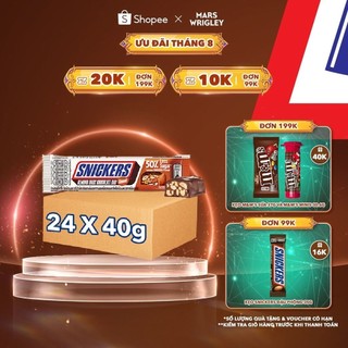 Thùng 24 thanh Sô Cô La Snickers Hạnh nhân Giảm đường thanh 40g