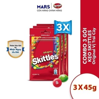 Combo 3 gói kẹo Skittles Original Hương Trái Cây 45g