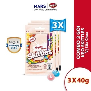 Combo 3 gói kẹo Skittles Hương Vị Sữa Chua 40g