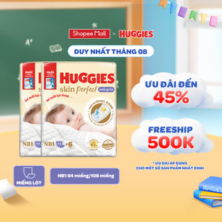 Combo 2 miếng lót sơ sinh huggies skin perfect nb1 64 miếng/108 miếng