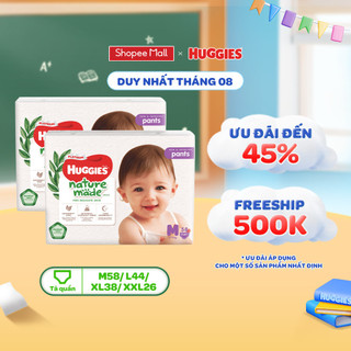 Combo 2 tã/bỉm quần huggies platinum naturemade m58/l44/xl38/xxl26