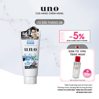 Sữa rửa mặt tạo bọt dạng hạt sáng da cho da sần uno whip wash scrub 130g