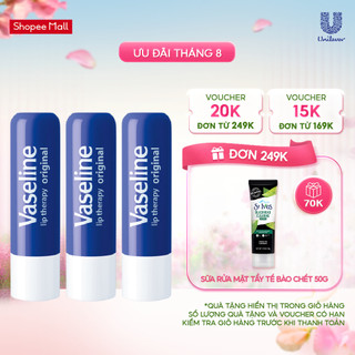 Combo 3 son dưỡng môi Vaseline mềm mịn dạng thỏi 4.8g