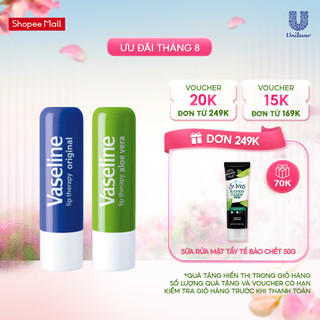 Bộ 2 son dưỡng môi Vaseline Lô Hội và Mềm Mịn dạng thỏi (4.8g x2)