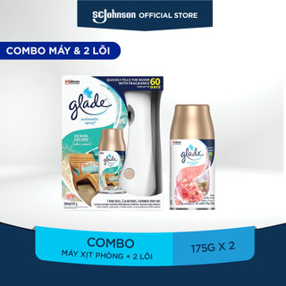 Combo glade bộ máy và lõi xịt tự động biển phiêu bồng 175g & lõi xịt tự động anh đào lily 175g
