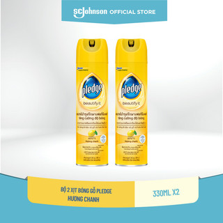 Pledge - bộ 2 chai xịt bóng gỗ hương chanh 330ml x 2
