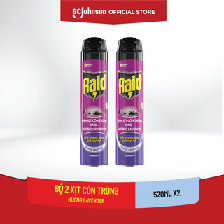 Raid - bộ 2 chai xịt côn trùng hương lavender 520ml x 2
