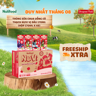 Thùng sữa chua uống có thạch nuvi vị dâu 170ml