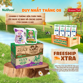 Nuvi combo 2 thùng thức uống sữa tươi trái cây 110ml