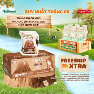 Thùng thạch trái cây nuvi vị sữa lúa mạch 110ml