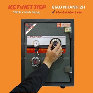 Két sắt VIỆT TIỆP K46BLN khóa cơ chống cháy 55kg, két sắt mini gia đình chính hãng bảo hành 5 năm
