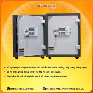 Két sắt Việt Tiệp KCC41 khóa điện tử chống cháy có báo động thân thép đúc đặc 60kg (bảo hành 5 năm) freeship
