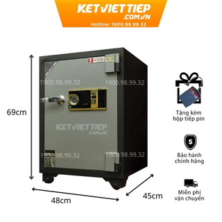 Két sắt Việt Tiệp Khóa Vân Tay KVT504-VT BÁO ĐỘNG KHI NHẬP SAI VÂN TAY
