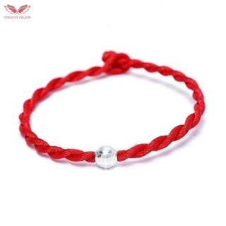 Quà tặng vingo - vòng tay chỉ đỏ may mắn gắn charm b.ạ.c vtb vngo