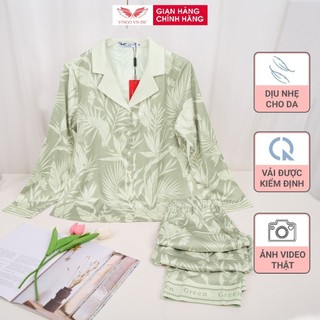 Bộ đồ ngủ nữ pijama mặc ở nhà lụa cao cấp tay dài quần dài kiểu dáng thanh lịch H1238 VNGO