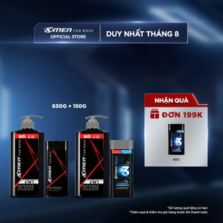 Combo Tắm Gội X-Men for Boss Intense 2IN1 650g và Tắm gội dưỡng 3in1 Legend / Dầu gội Legend 150G