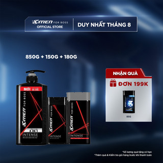 [Mã COSXMEN91 giảm 8% đơn 150K] Combo 2in1 X-men For Boss Intense 850g + 1 Intense Shampoo 150g + 1 Intense Shower 180g