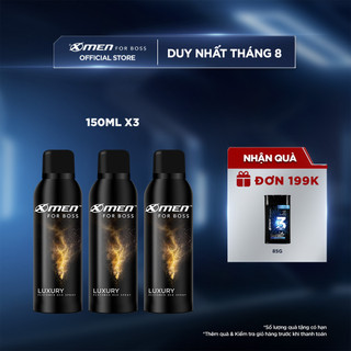 Combo 3 Xịt khử mùi X-Men for Boss Luxury 150ml/chai