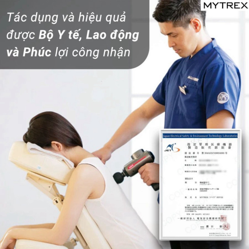 Máy Massage điện MYTREX REBIVE, Giảm cứng cơ, hỗ trợ vận động, Hàng nhập khẩu chính hãng Nhật Bản, Bảo hành 12 tháng.