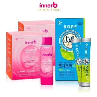Bộ nước Collagen InnerBGlowshot(50mlx6)&CJFATDOWNTOKTOK APPLE hỗtrợchuyểnhóachấtbéo(2.7x10)