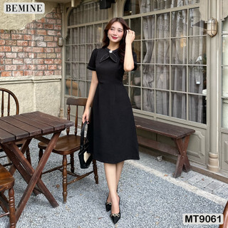 Đầm thiết kế cổ trụ chạy viền tai thỏ dáng chữ A BEMINE MT9061