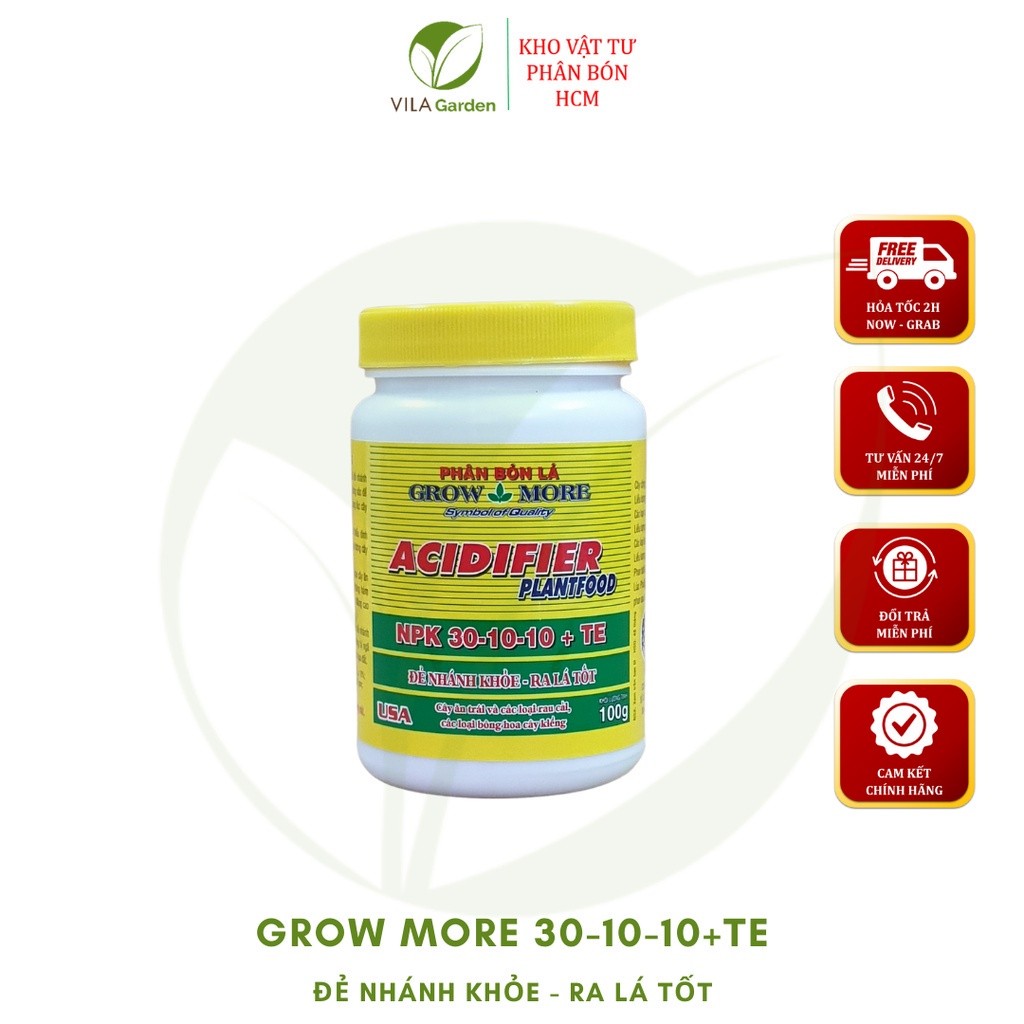 Phân bón lá Growmore 30-10-10 +TE 100g