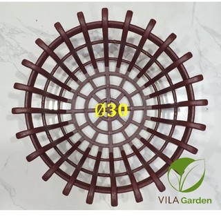 Chậu Trồng Lan Hình Đài Sen Màu Nâu, Chậu Lan Giả Gỗ Hàng Cao Cấp - F30