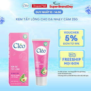 Kem Tẩy Lông Cho Da Nhạy Cảm Cleo Avocado Hair Removal Cream Sensitive Skin 25g