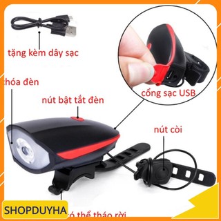 Đèn pin xe đạp có còi chiếu sáng mọi nẻo đường